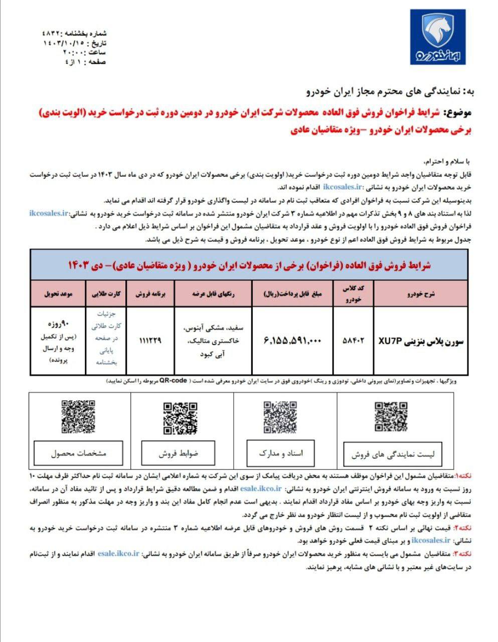 فروش فوق العاده ایران خودرو