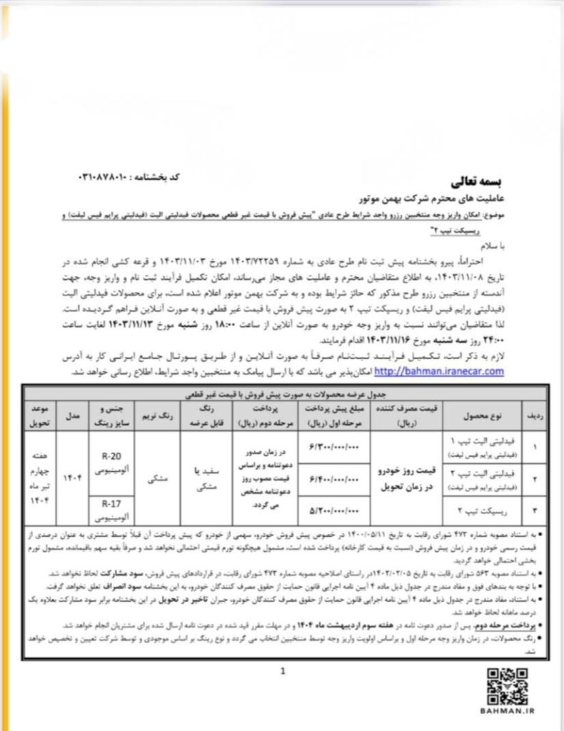 واریز وجه نفرات رزرو ریسپکت ۲ و فیدلیتی 